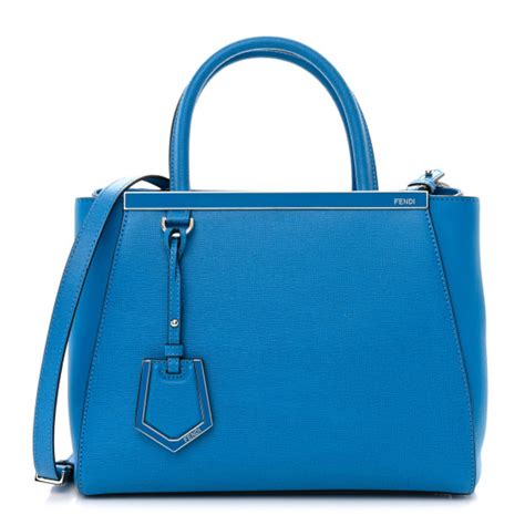 fendi 2jours petite blue|FENDI Vitello Elite Flamingo Petite 2Jours Tote Blue Royal .